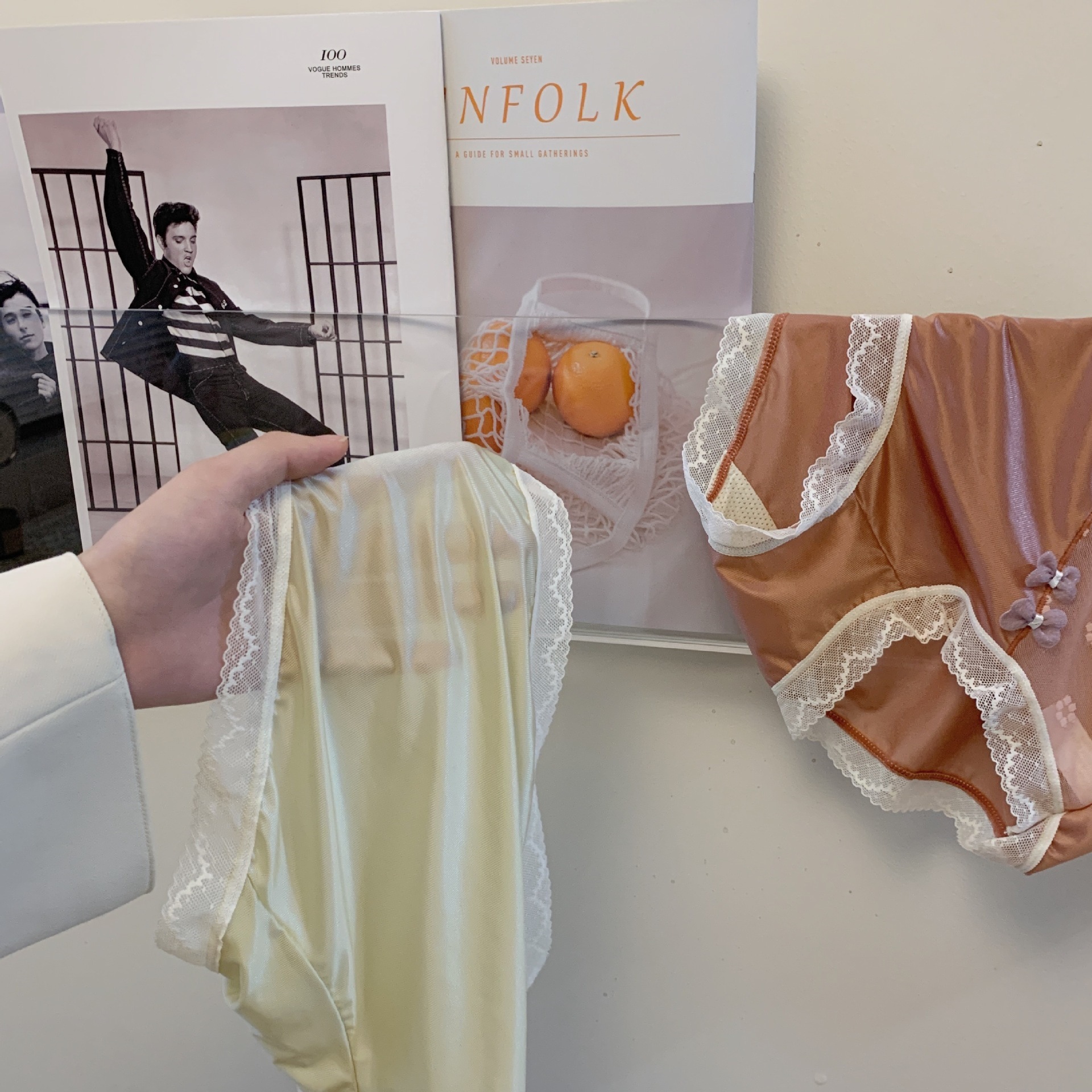 中国风复古冰凉丝绸缎面内裤女