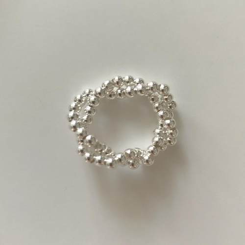 925银小珠子双层缠绕戒指