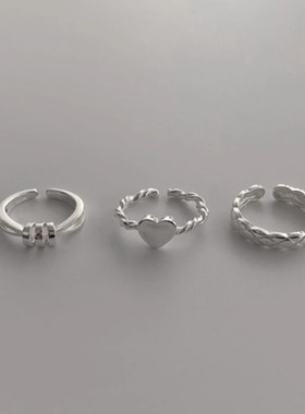 925纯银简约时髦戒指