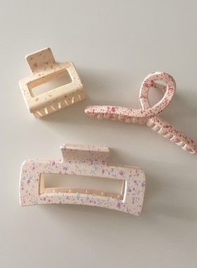 Sunup_Q 抓夹ins风夹子鲨鱼夹泼墨点点发夹发饰高级 韩国现货0522