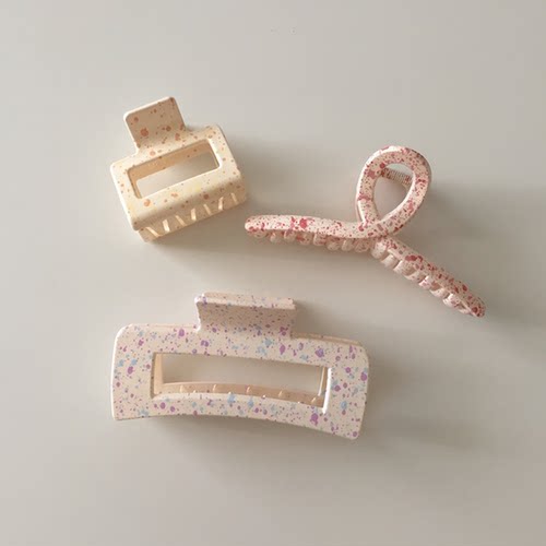 ins颜色超美夏日点点抓夹发饰