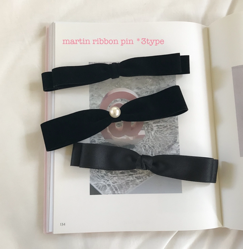 丝绒缎面一字蝴蝶结发夹弹簧夹