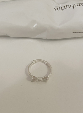 925银可爱！蝴蝶结戒指指环