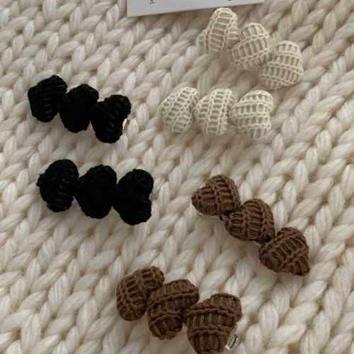 针织毛线爱心发夹鸭嘴夹