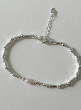 925银天然珍珠小珠子手链