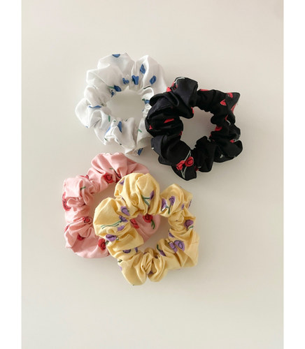 棉质樱桃发圈小碎花小肠发圈