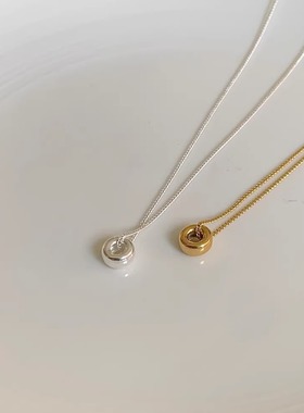 925银算盘珠项链锁骨链