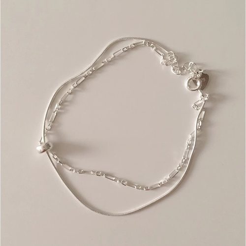 925纯银双层细手链ins