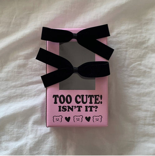 黑色不规则蝴蝶结鸭嘴夹发夹丝绒