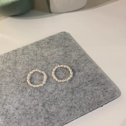 Sunup_Q 韩国 现货 ins 天然珍珠 细珍珠戒指指环 1010