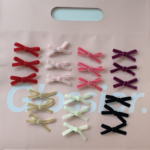 可爱迷你丝绒蝴蝶结小夹子边夹