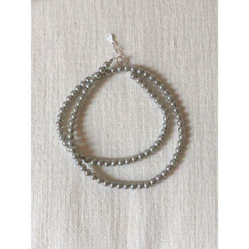 灰色系珍珠串珠项链锁骨链