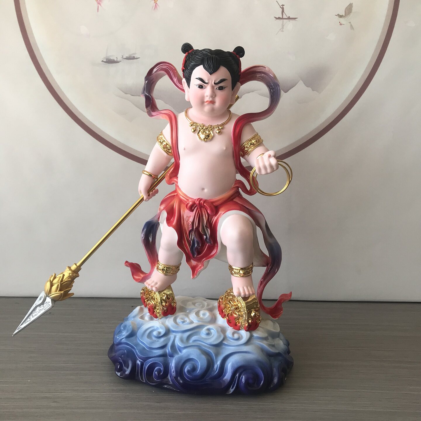 新款仿瓷哪吒三太子真身降魔天神天坛元帅家用供奉客厅佛堂摆件图片