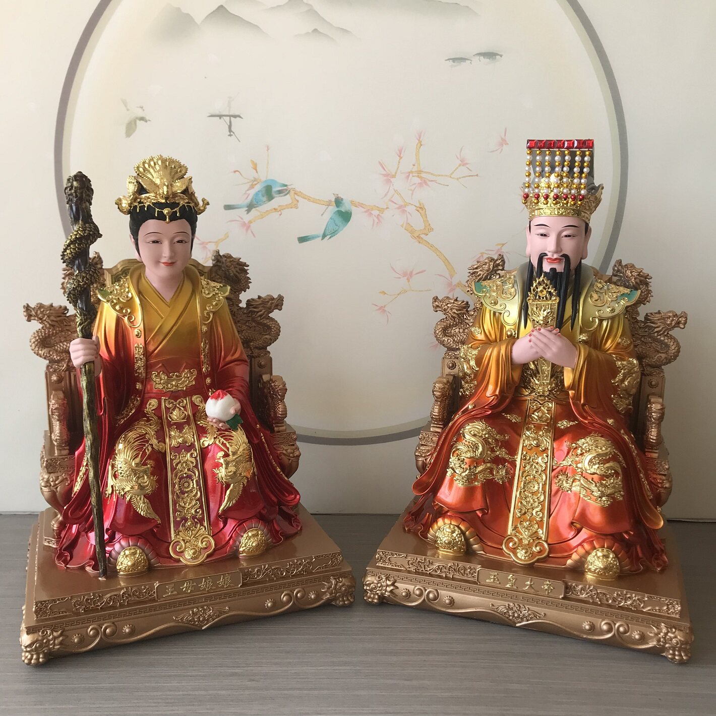 新款树脂玉帝王母神像家用供奉玉皇大帝王母娘娘佛像摆件