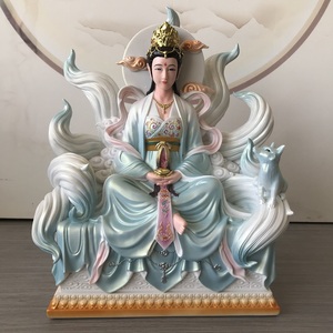 仿白瓷九尾狐九尾狐娘娘摆件