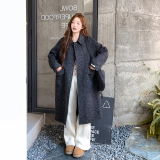 灰色高级感羊毛大衣女中长款2025冬季新款韩版气质过膝双面呢外套,女装毛呢外套,浙宝112,浙宝-网红风 灰色高级感羊毛大衣女中长款2025冬季新款韩版气质过膝双面呢外套,女装毛呢外套,浙宝112,浙宝-网红风
