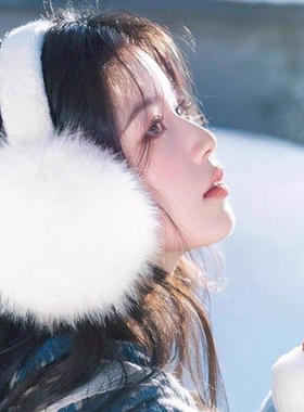 东北旅游毛绒耳罩女冬季可爱白色保暖防冻保暖耳捂耳包护百搭耳套