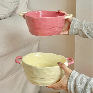 双耳汤碗陶瓷家用大号大碗泡面碗大容量麻辣烫碗螺蛳粉碗专用汤盆