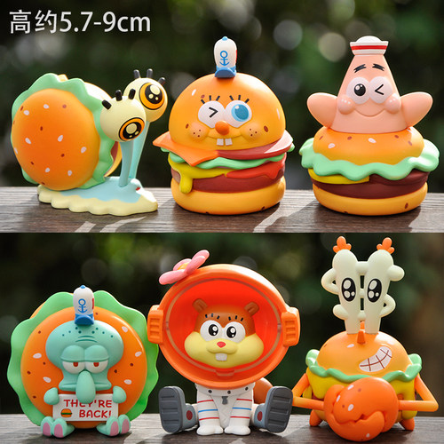 海绵宝宝手办盲盒章鱼哥蟹老板派大星美味蟹煲桌面装饰品摆件礼物