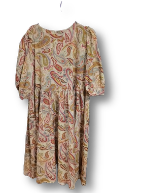 鸟2021夏A3FAA2384C0纹样廓形连衣裙夏装女装A3FAA2384宽松版大码