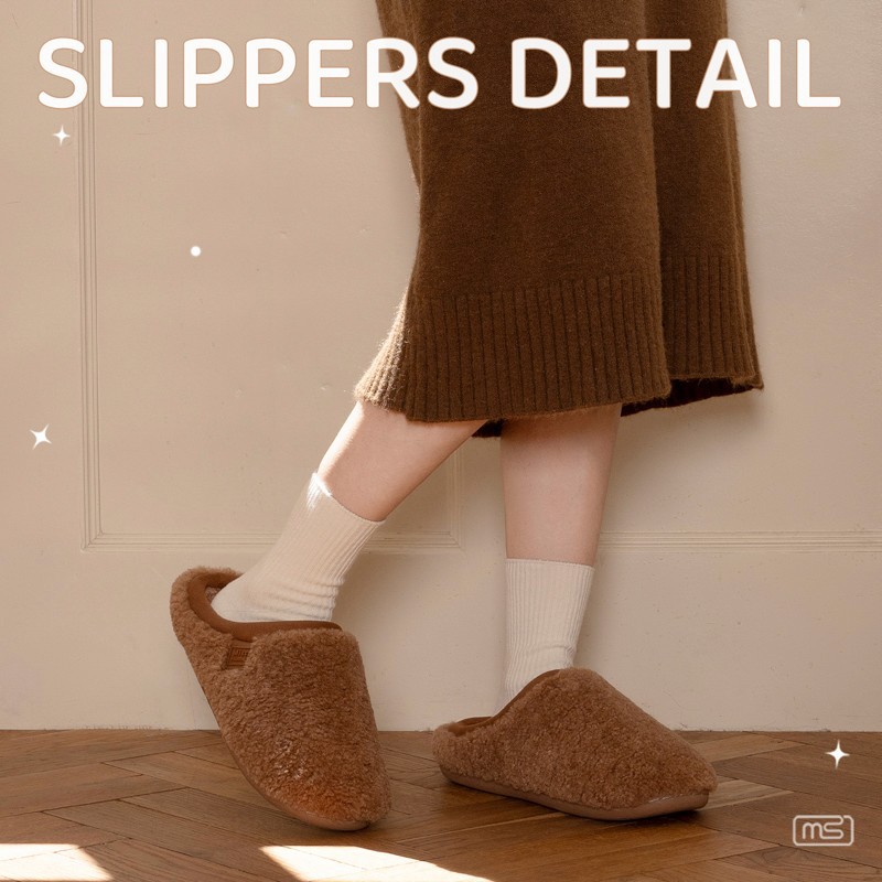 卷毛保暖毛毛拖鞋女秋冬新款居家室内地板防滑厚底情侣棉拖鞋
