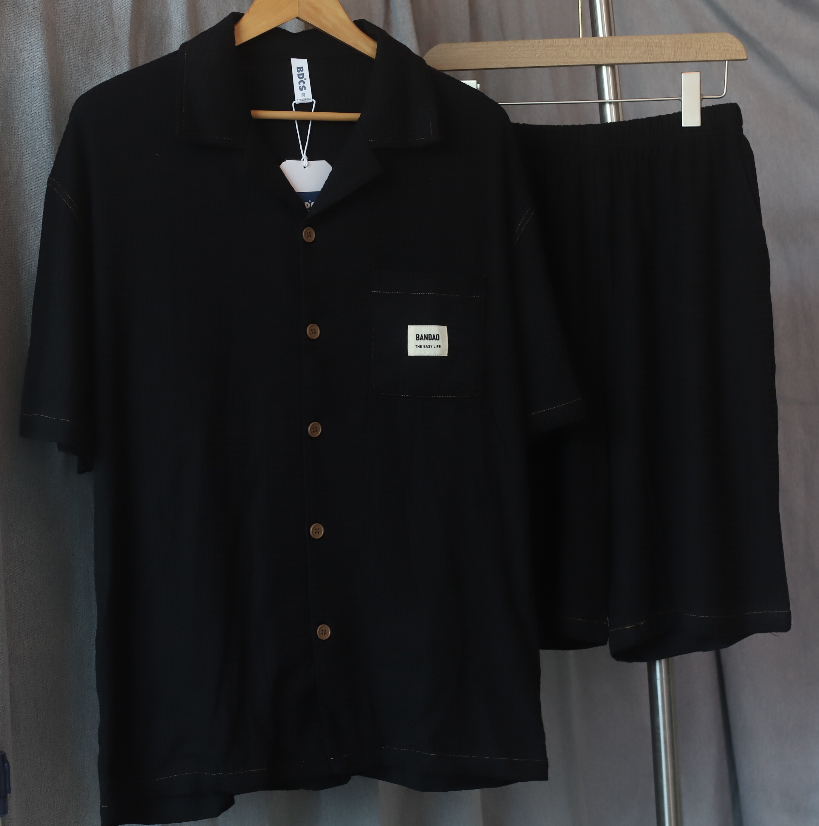 棉纱透气2026新款睡衣男款夏季短袖长裤家居服套装纯棉薄款可外穿