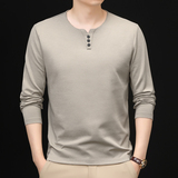 抖音V领长袖休闲秋季休闲男士T恤秋季舒适圆领百搭，男装T恤，奇怪漫猴工厂店