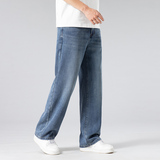 高端冰丝男士九分牛仔裤男春夏秋款宽松阔腿天丝潮牌休闲长裤子，男装牛仔裤，奇怪漫猴工厂店