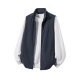 摇粒绒立领马甲男拉链秋冬季加绒加厚双面奥粒绒无袖开衫外套背心，男装棉衣，奇怪漫猴工厂店