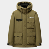 新标2025冬新款男女同款户外工装羽绒服大口袋连帽加厚派克外套，男装羽绒服，奇怪漫猴工厂店