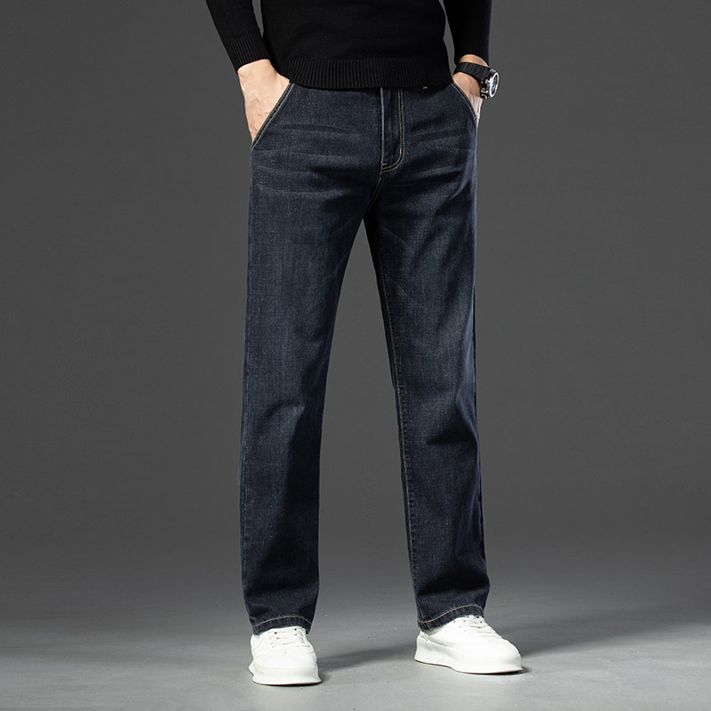 男士牛仔裤春秋新款宽松大码直筒长裤子休闲百搭男裤，男装牛仔裤，奇怪漫猴工厂店