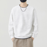 2026新款圆领套头卫衣男假两件宽松日系复古织带潮流百搭休闲打底，男装卫衣，奇怪漫猴工厂店