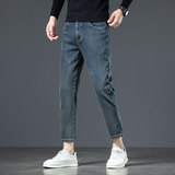 八分高端男士牛仔裤直脚弹力直筒2026新款冬季加绒加厚九分裤男生，男装牛仔裤，奇怪漫猴工厂店