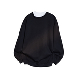 设计感假两件男士卫衣无帽长袖t恤春秋季潮牌休闲百搭男款上衣服，男装卫衣，奇怪漫猴工厂店