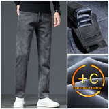 冬季加绒加厚牛仔裤男士弹力直筒宽松2026新款休闲男生长裤子，男装牛仔裤，奇怪漫猴工厂店