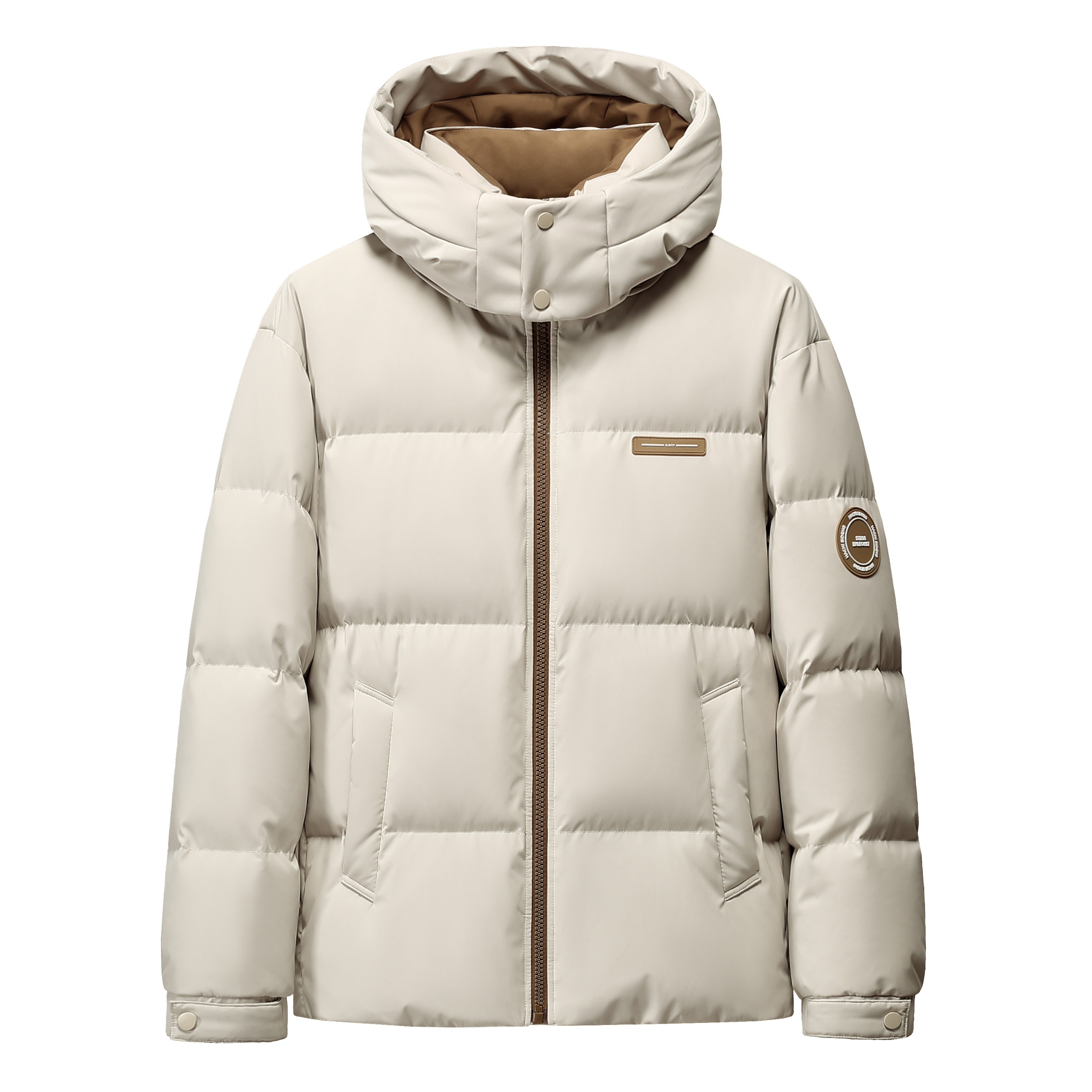 标羽绒服男短款青少年大学生2025冬季新款可脱卸帽男生羽绒外套，男装羽绒服，奇怪漫猴工厂店