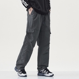 Y.M轻薄皱感工装冲锋裤男秋冬宽松直筒休闲冰丝运动长裤《限价69，男装休闲裤，奇怪漫猴工厂店