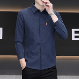 牛津布春秋季男士短袖衬衫口袋纯色潮流男装衬衣休闲衬衫男M-4xl，男装衬衫，奇怪漫猴工厂店