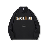 主推纯棉polo衫长袖男士秋季新款翻领高级感宽松透气潮牌T恤男装，男装T恤，奇怪漫猴工厂店