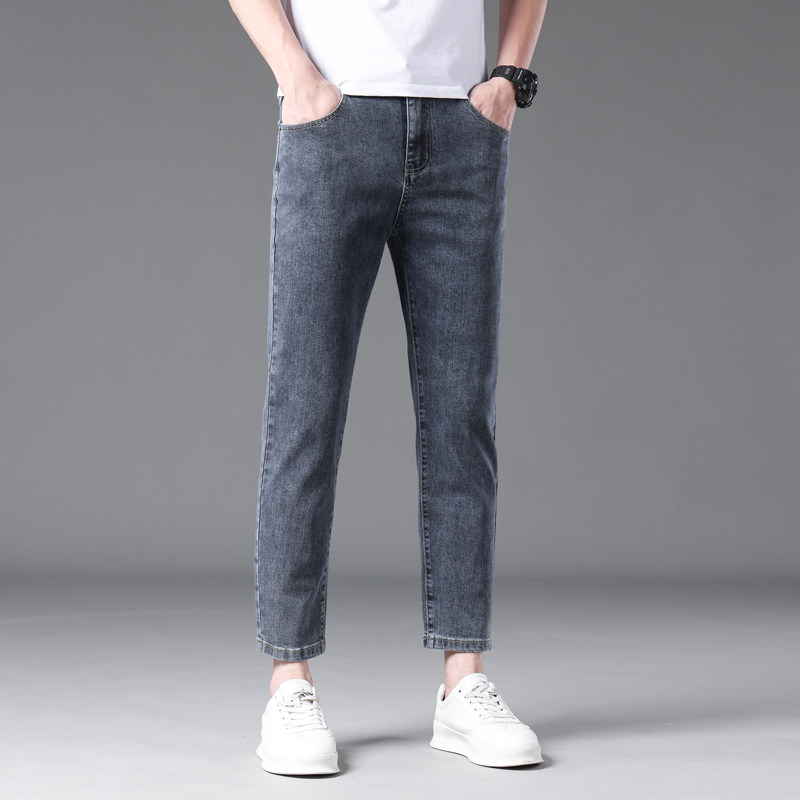 2467-9常规青年男装牛仔九分裤四季可穿弹力九分裤直筒裤，男装牛仔裤，奇怪漫猴工厂店