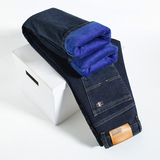 加绒牛仔裤男加厚保暖新款冬季男士长裤宽松直筒弹力男裤大码，男装牛仔裤，奇怪漫猴工厂店