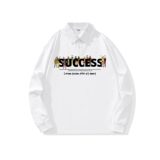 主推纯棉polo衫长袖男士秋季新款翻领高级感宽松透气潮牌T恤男装，男装T恤，奇怪漫猴工厂店