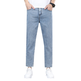 弹力新款九分牛仔裤男士宽松直筒八分百搭弹力休闲9分裤，男装牛仔裤，奇怪漫猴工厂店