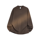 重磅260克纯棉棉长袖T恤男士春秋季圆领T恤打底衫男款带螺口，男装T恤，奇怪漫猴工厂店