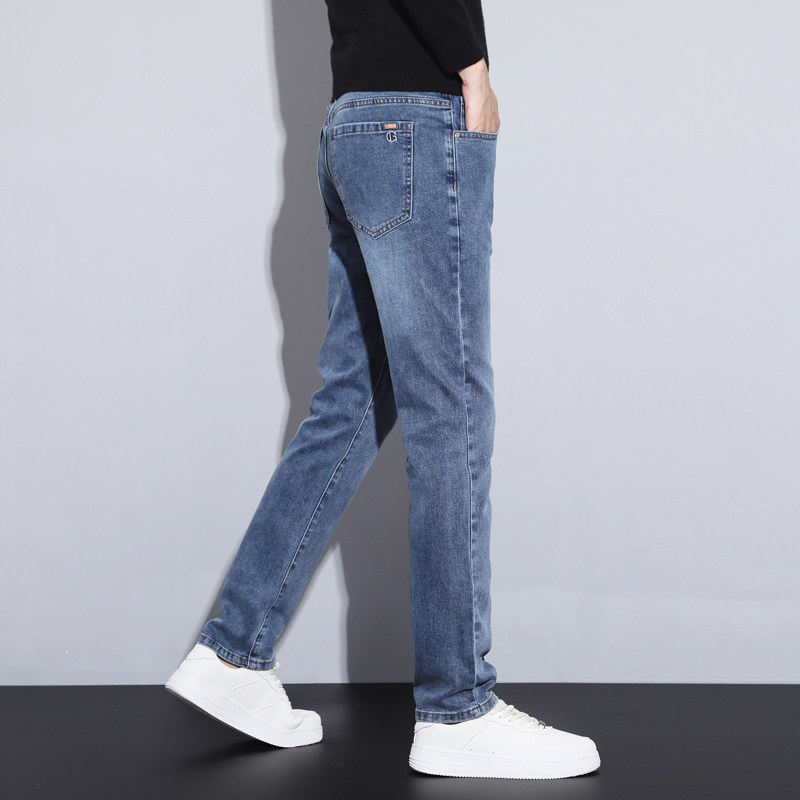 牛仔裤男士秋冬季修身小直筒百搭弹力休闲长裤2026新款裤子，男装牛仔裤，奇怪漫猴工厂店