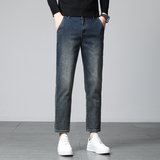 2025新款牛仔九分裤春秋款直筒宽松休闲男士裤子高级潮牌牛仔裤，男装牛仔裤，奇怪漫猴工厂店