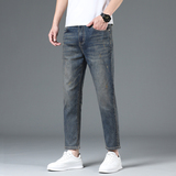 2026春夏季薄款九分牛仔裤男士合身直筒百搭弹力休闲八分裤，男装牛仔裤，奇怪漫猴工厂店