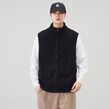 摇粒绒立领马甲男拉链秋冬季加绒加厚双面奥粒绒无袖开衫外套背心，男装棉衣，奇怪漫猴工厂店