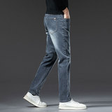 春秋新款裤子牛仔裤男士秋季修身小直筒百搭弹力休闲长裤，男装牛仔裤，奇怪漫猴工厂店