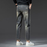 弹力牛仔裤男士九分春秋四季款直筒修身休闲防盗拉链袋弹力舒适潮，男装牛仔裤，奇怪漫猴工厂店